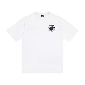 Stussy Back Casual Print Short Sleeve White